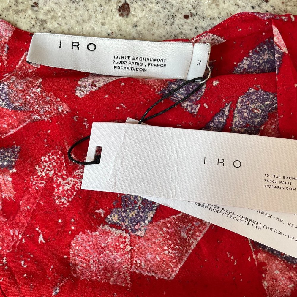 Defferri ruched printed silk-blend chiffon mini dress from IRO - Picture 9 of 12